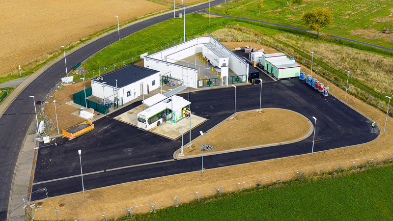 Phase 1: Drohnenaufnahme Wasserstofftankstelle Meckenheim