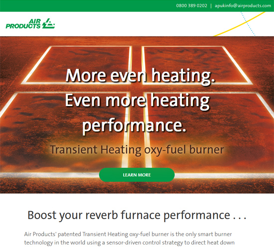 Transient Heating oxy-fuel burne