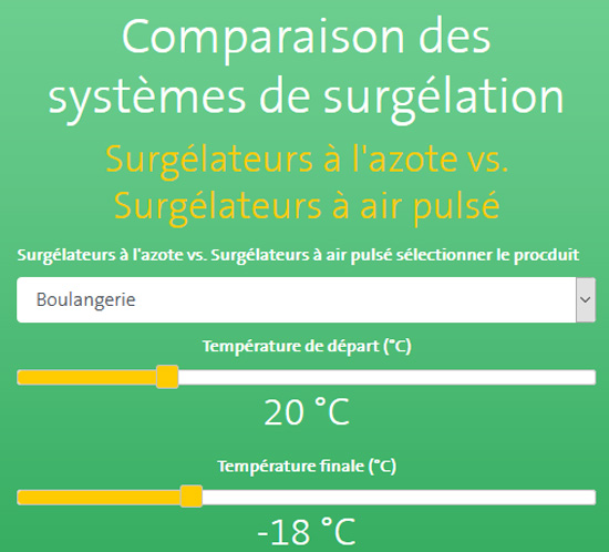 Comparaison des systèmes de surgélation